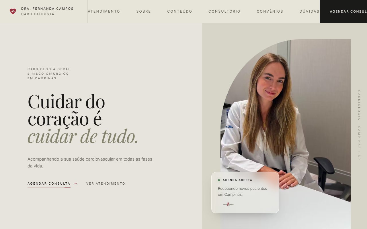 Site da Dra. Fernanda Campos — primeira dobra