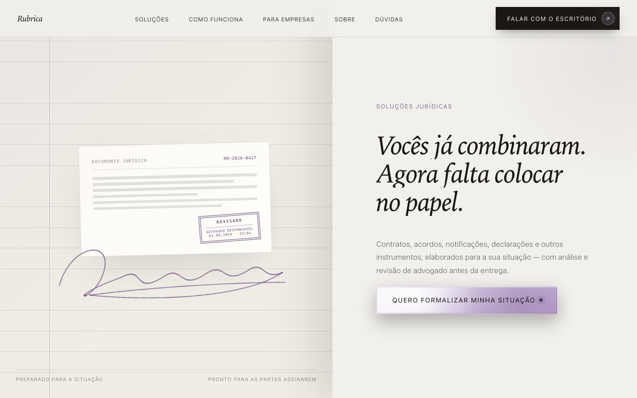Site da Rubrica — primeira dobra